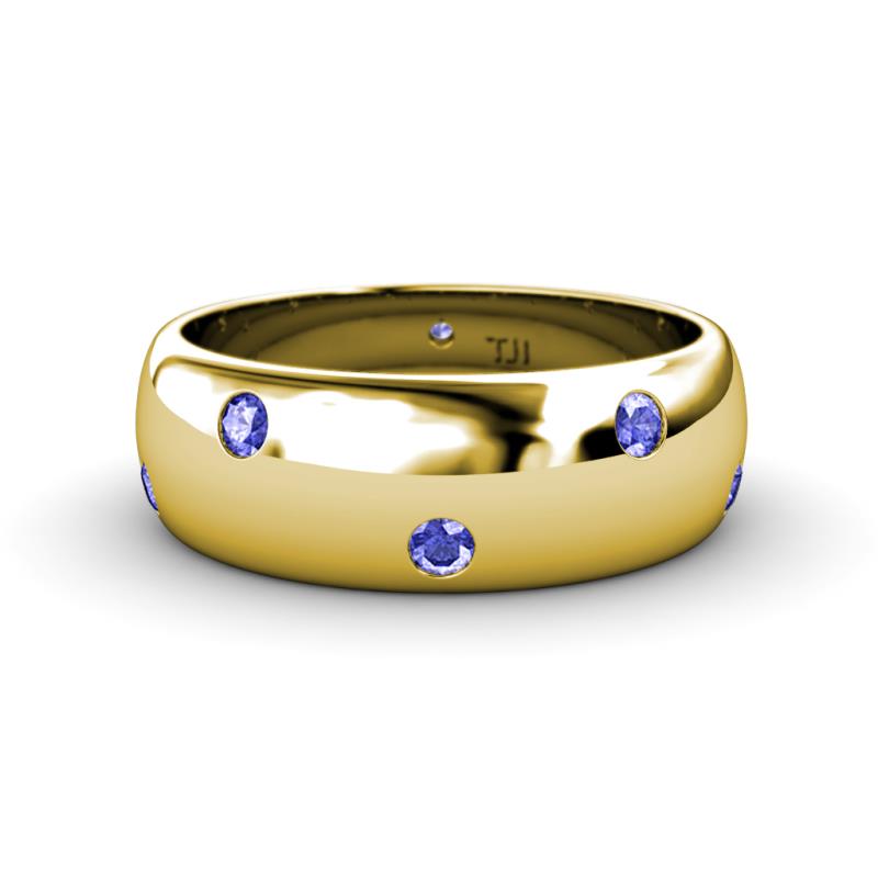 Elara 0.34 ctw Tanzanite (2.00 mm) set in Burnish Setting 7.00 mm Width Eternity Band 