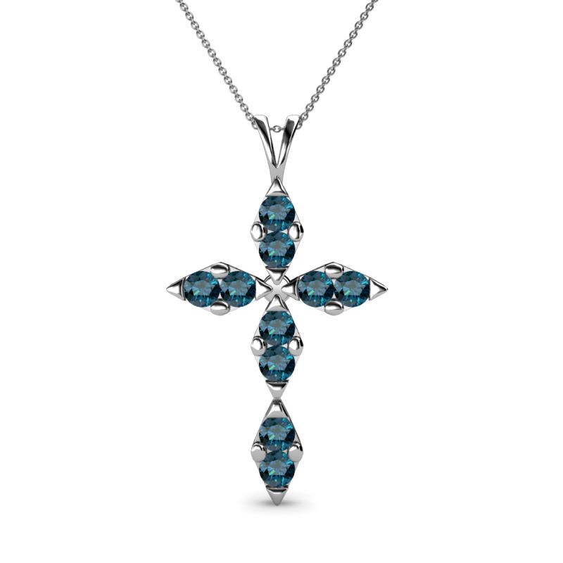 Ife Petite Blue Diamond Cross Pendant 