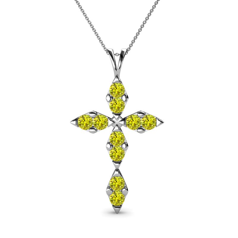Ife Petite Yellow Diamond Cross Pendant 