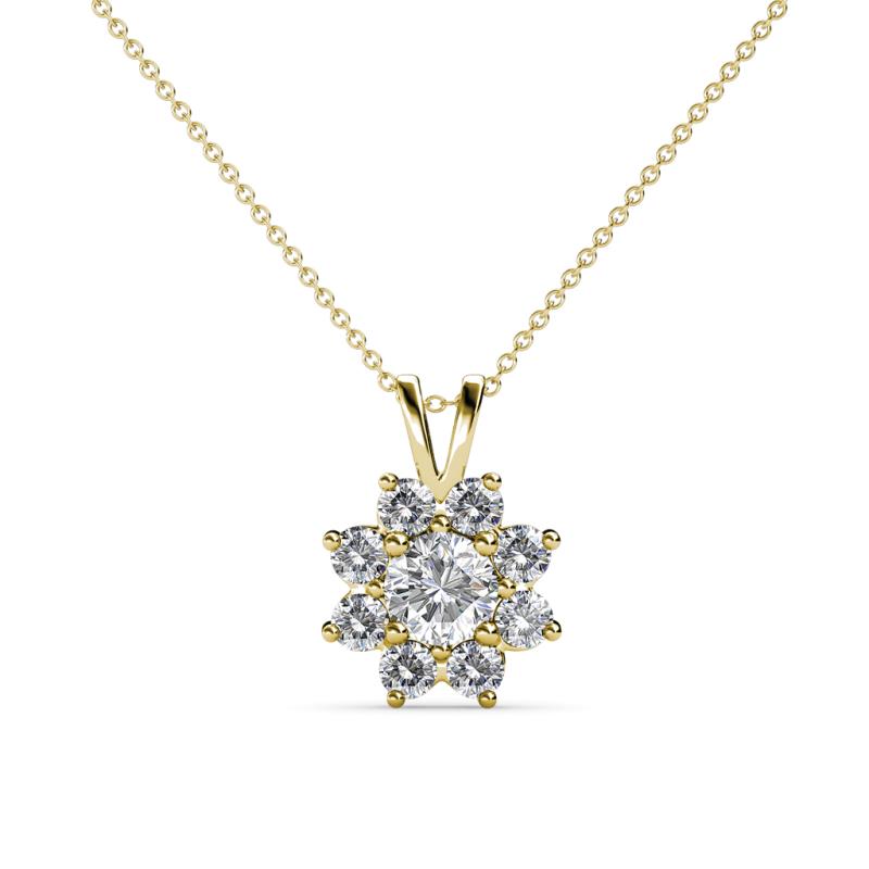 Ianthe Diamond Floral Halo Pendant 