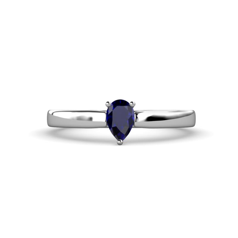 Annora Pear Cut Blue Sapphire Solitaire Engagement Ring 