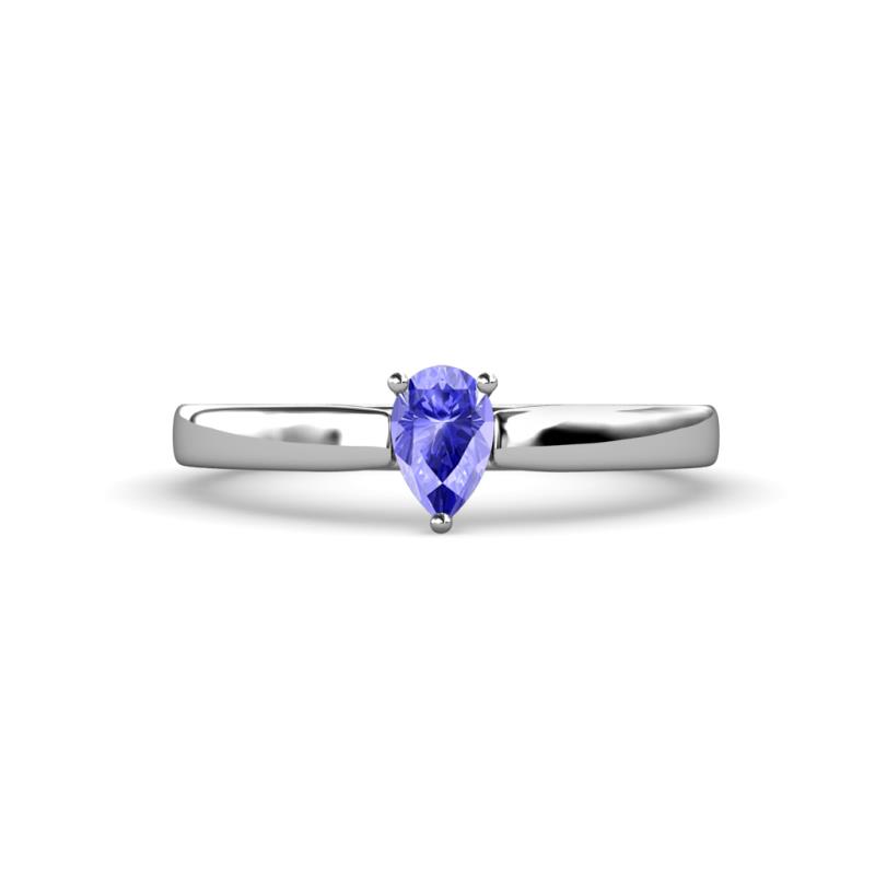 Annora Pear Cut Tanzanite Solitaire Engagement Ring 