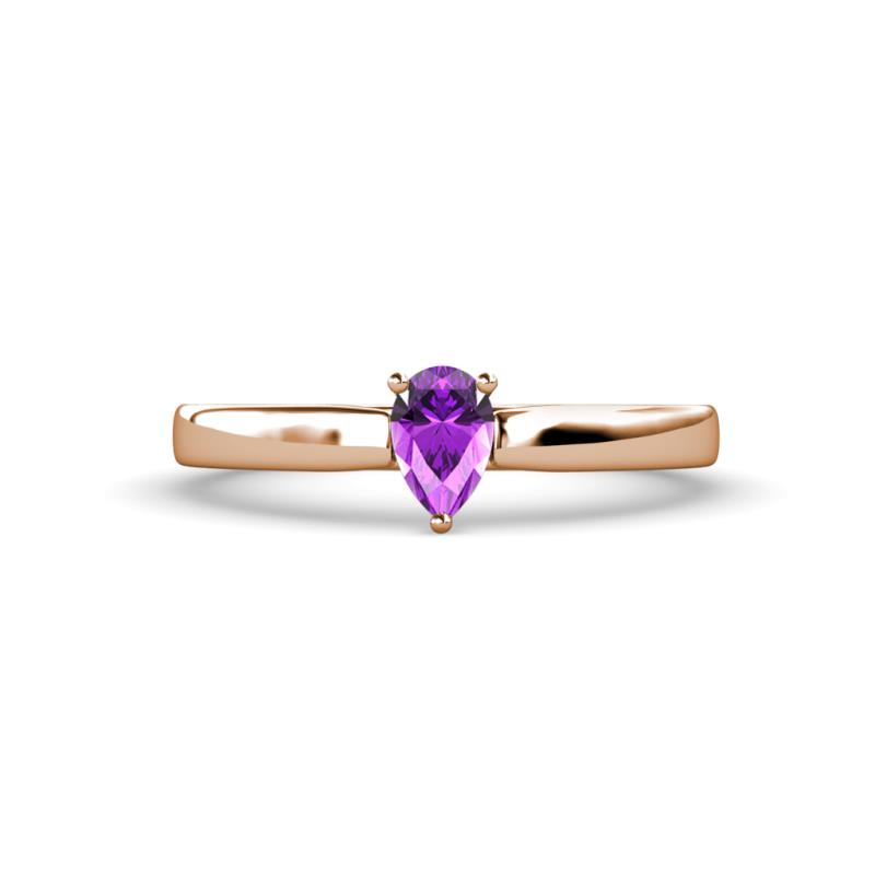 Annora Pear Cut Amethyst Solitaire Engagement Ring 