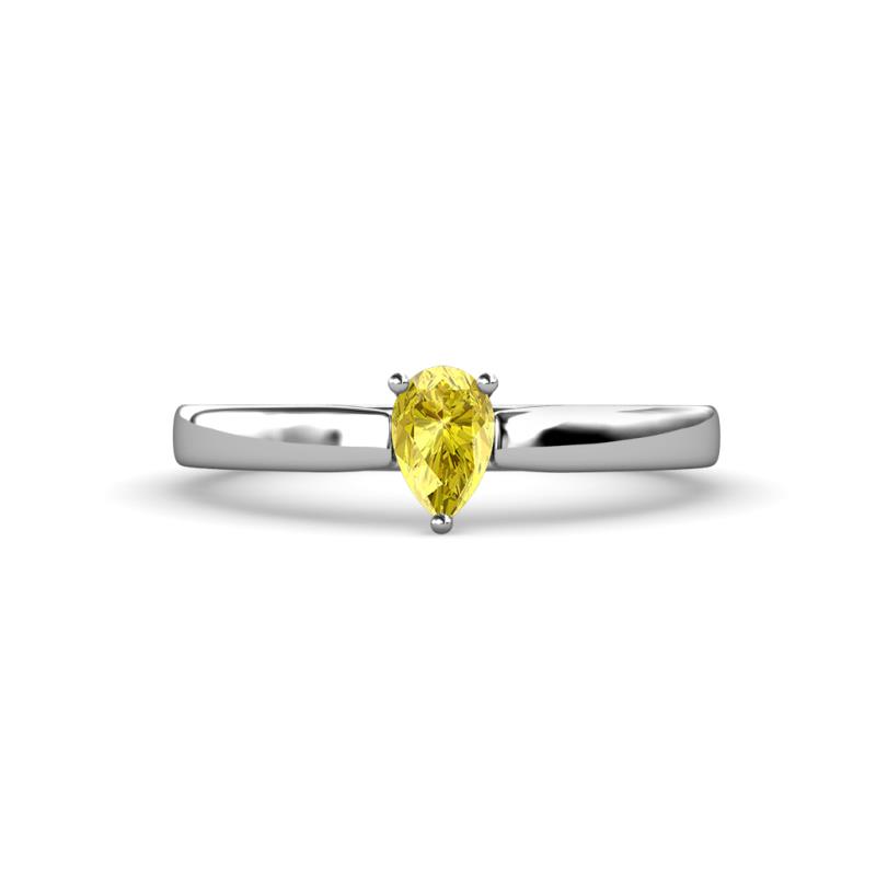 Annora Pear Cut Yellow Sapphire Solitaire Engagement Ring 