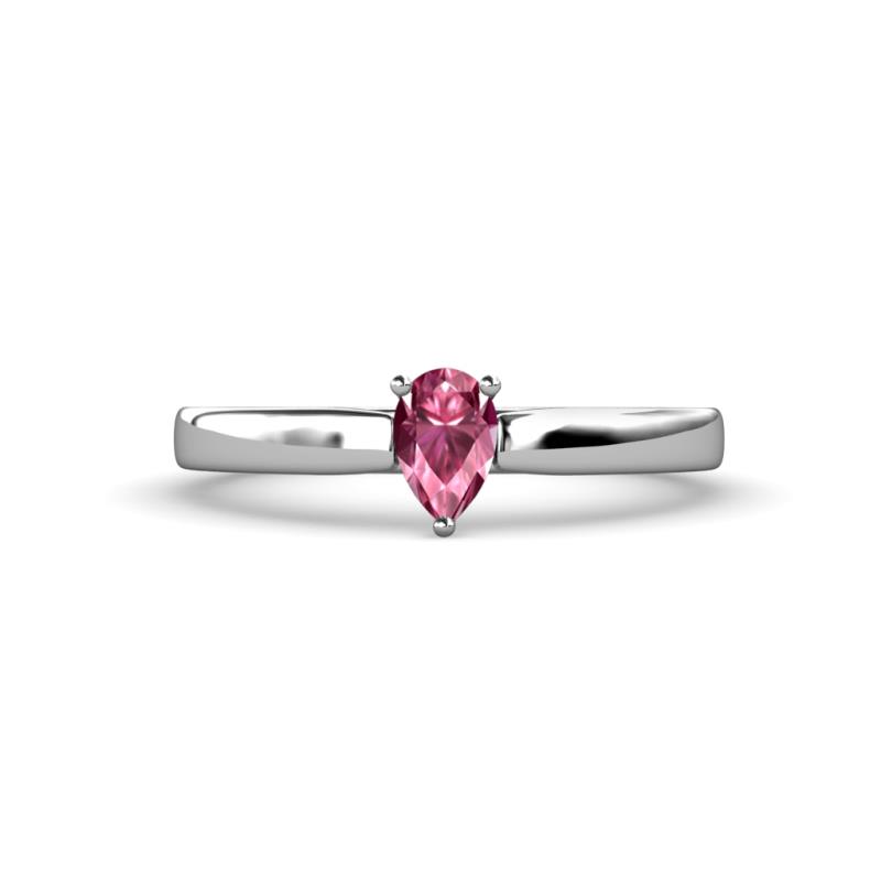 Annora Pear Cut Pink Tourmaline Solitaire Engagement Ring 