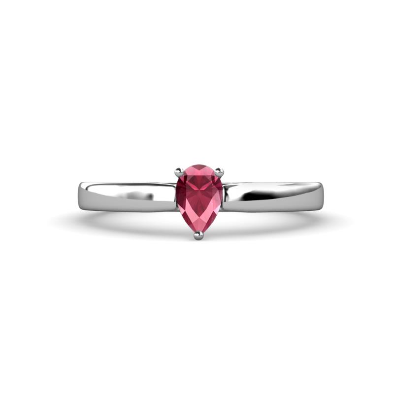 Annora Pear Cut Rhodolite Garnet Solitaire Engagement Ring 