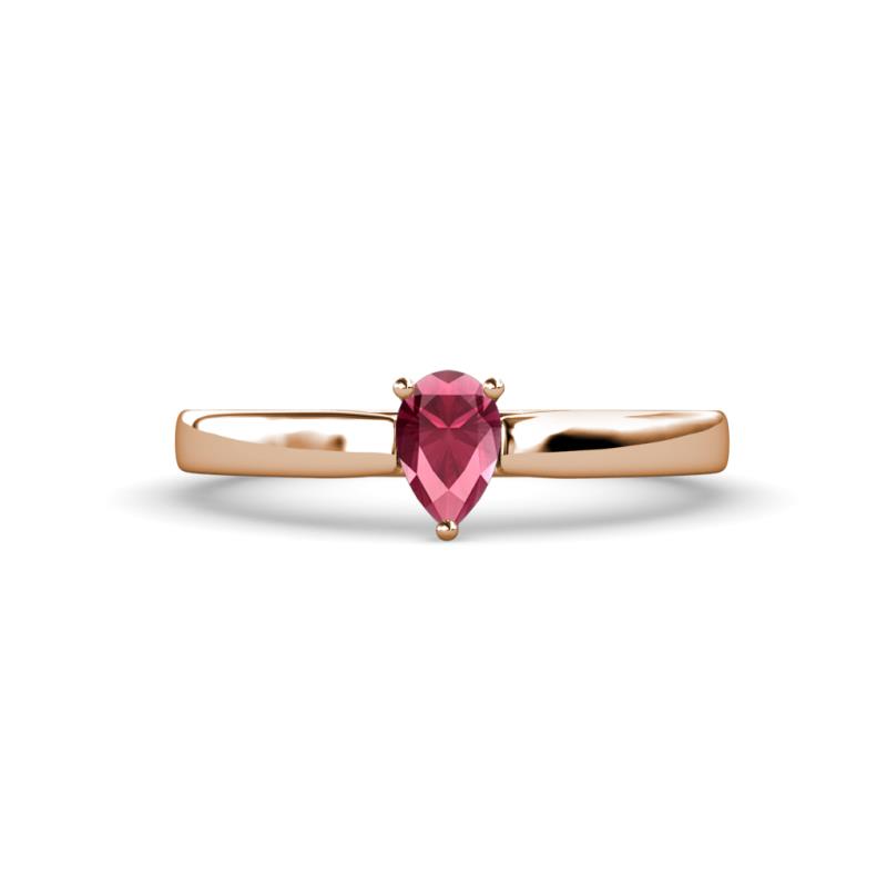 Annora Pear Cut Rhodolite Garnet Solitaire Engagement Ring 