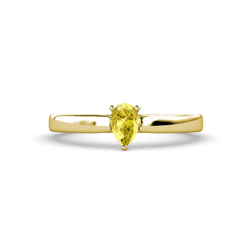 Annora Pear Cut Yellow Sapphire Solitaire Engagement Ring 