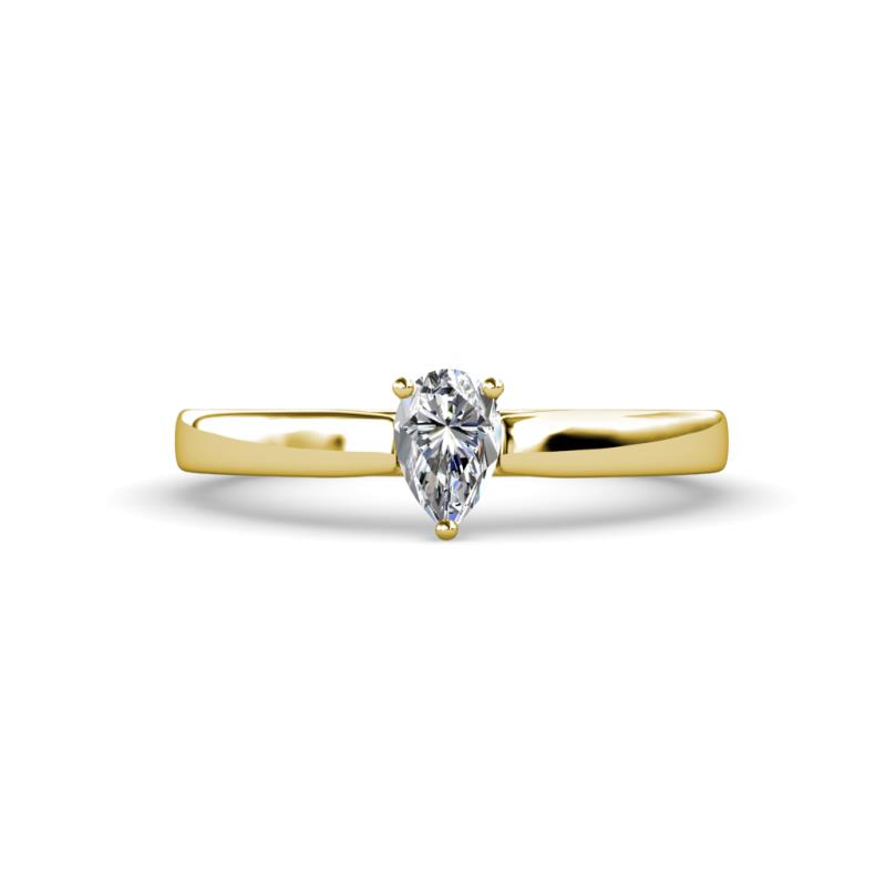 Annora Pear Cut Diamond Solitaire Engagement Ring 