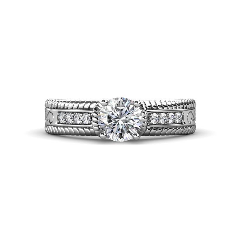 1/8 CTW Diamond Infinity Style Carved Anniversary Band - 14k Gold or Platinum 1/8 CTW Diamond Infinity Style Carved Anniversary Band - 14k Gold or Platinum
