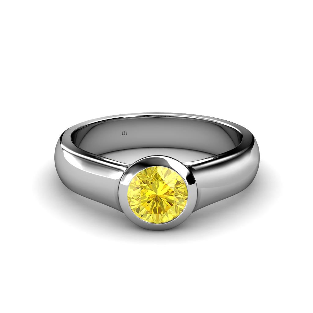Enola Yellow Sapphire Solitaire Engagement Ring 
