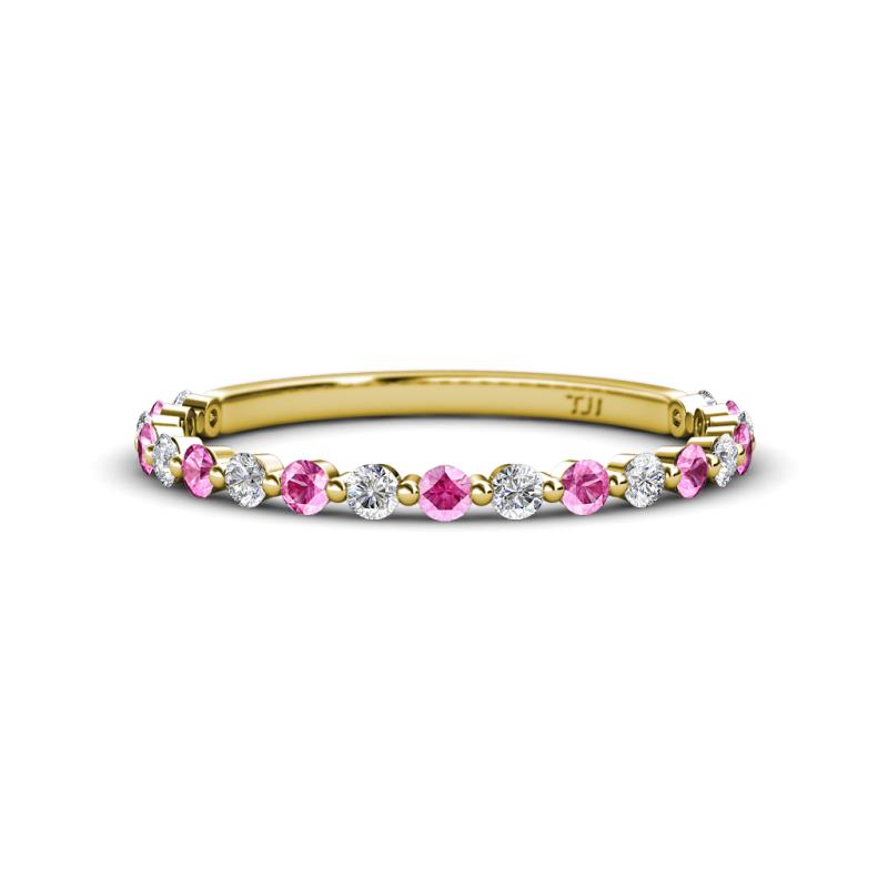 Valerie 2.00 mm Pink Sapphire and Diamond 3/4 Eternity Band 