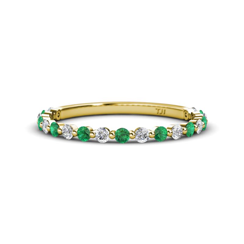 Valerie 2.00 mm Emerald and Diamond 3/4 Eternity Band 