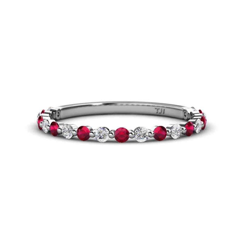 Valerie 2.00 mm Ruby and Diamond 3/4 Eternity Band 