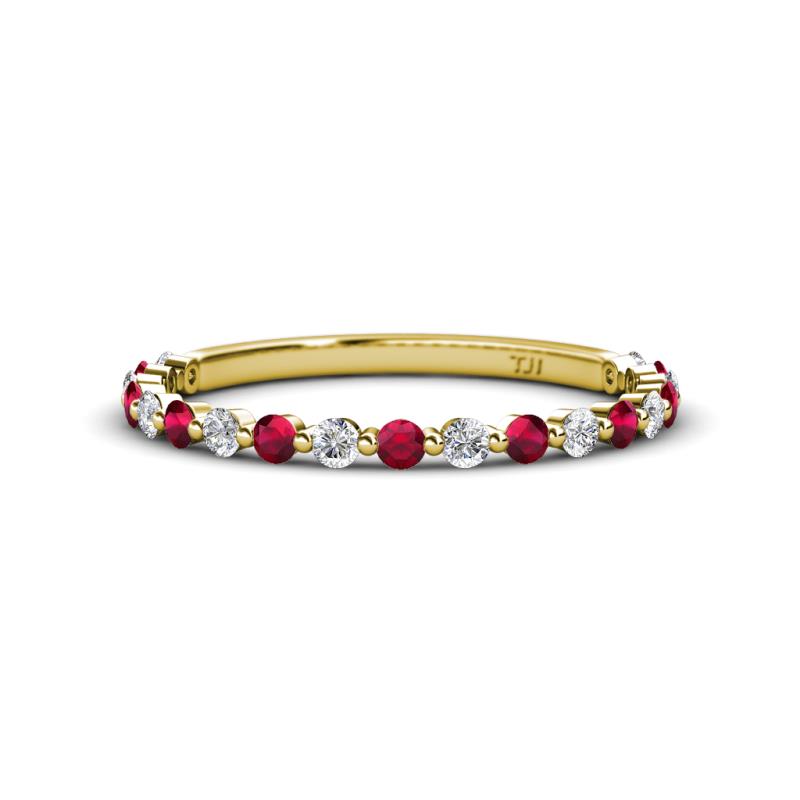 Valerie 2.00 mm Ruby and Diamond 3/4 Eternity Band 
