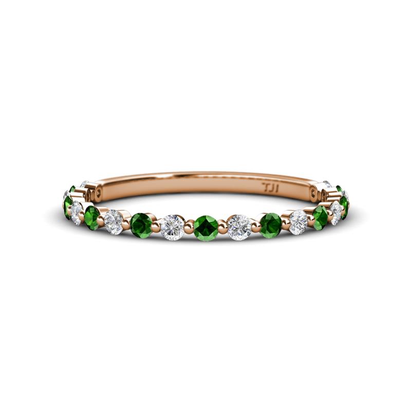 Valerie 2.00 mm Green Garnet and Diamond 3/4 Eternity Band 