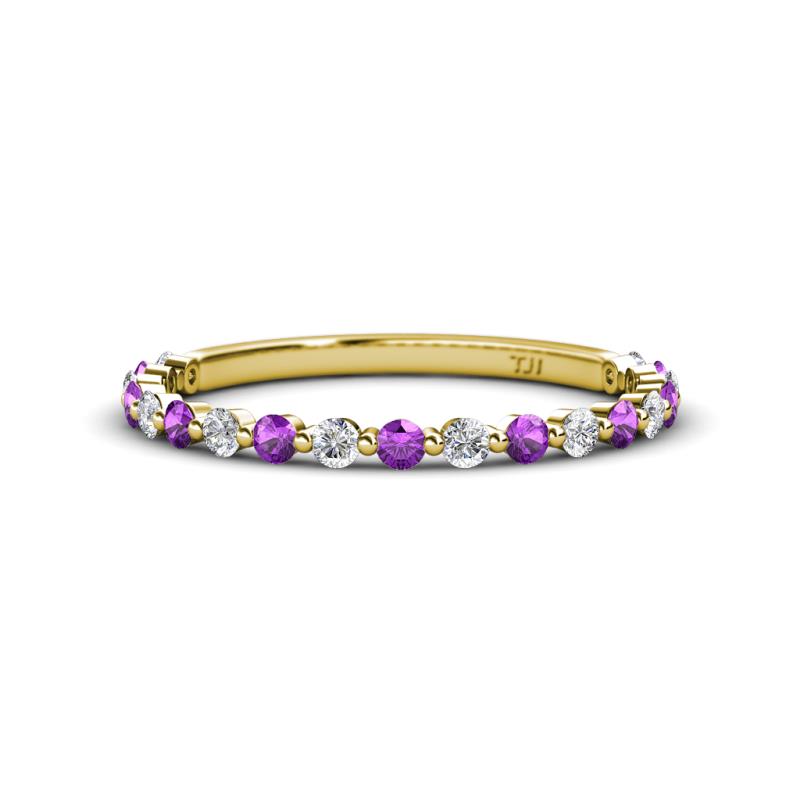 Valerie 2.00 mm Amethyst and Lab Grown Diamond 3/4 Eternity Band 