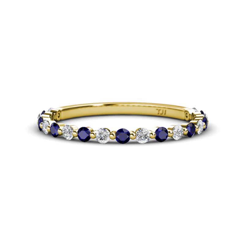 Valerie 2.00 mm Blue Sapphire and Lab Grown Diamond 3/4 Eternity Band 