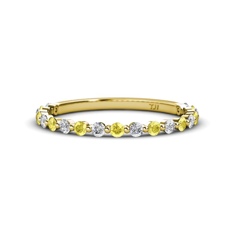 Valerie 2.00 mm Yellow Sapphire and Lab Grown Diamond 3/4 Eternity Band 