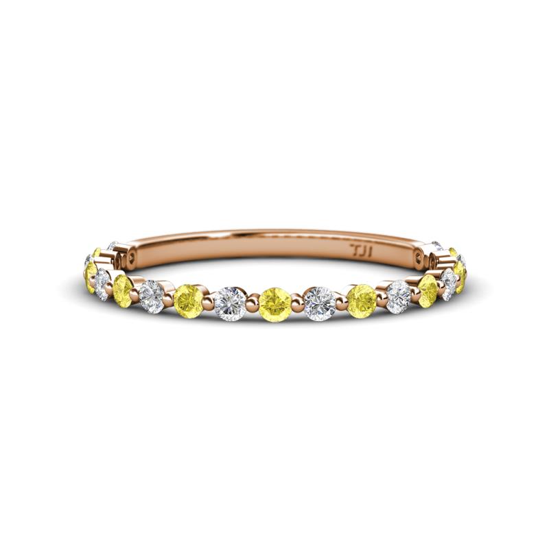Valerie 2.00 mm Yellow Sapphire and Lab Grown Diamond 3/4 Eternity Band 