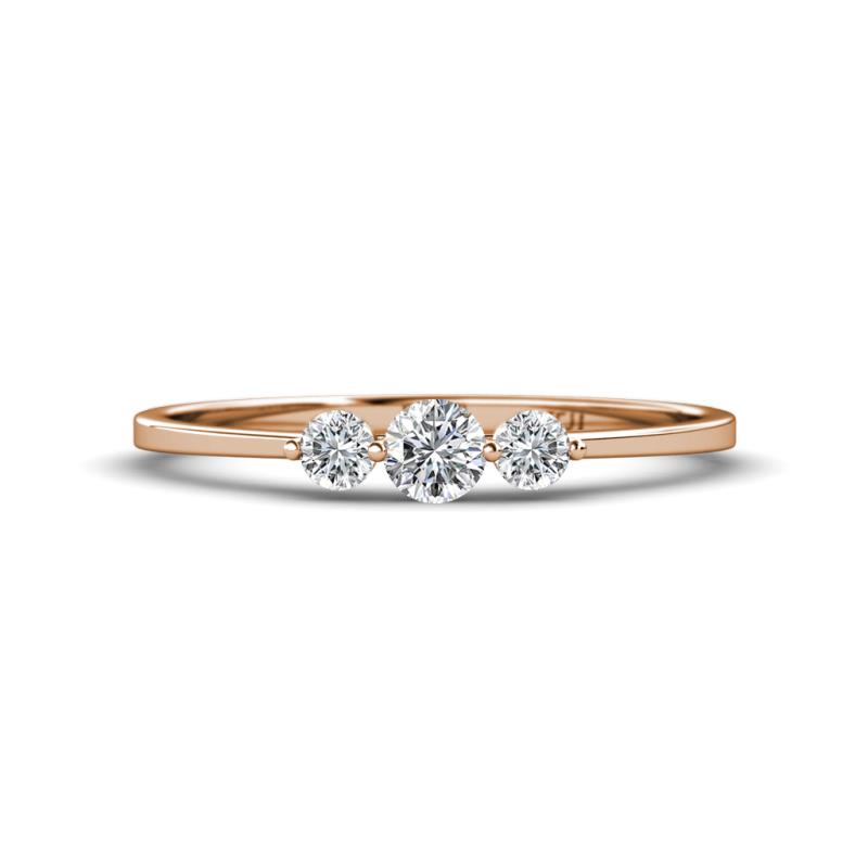 Shirley 4.00 mm Round Diamond Three Stone Engagement Ring 