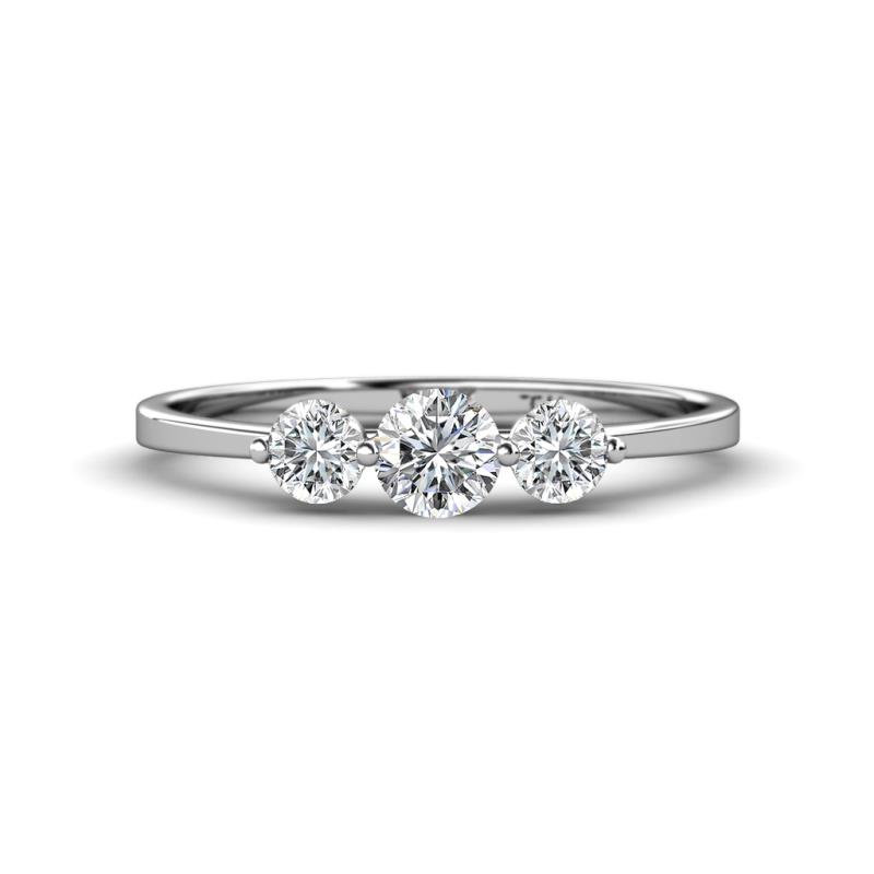 Shirley 1.00 ctw IGI Certified Lab Grown Diamond Round (5.00 mm) Three Stone Engagement Ring 