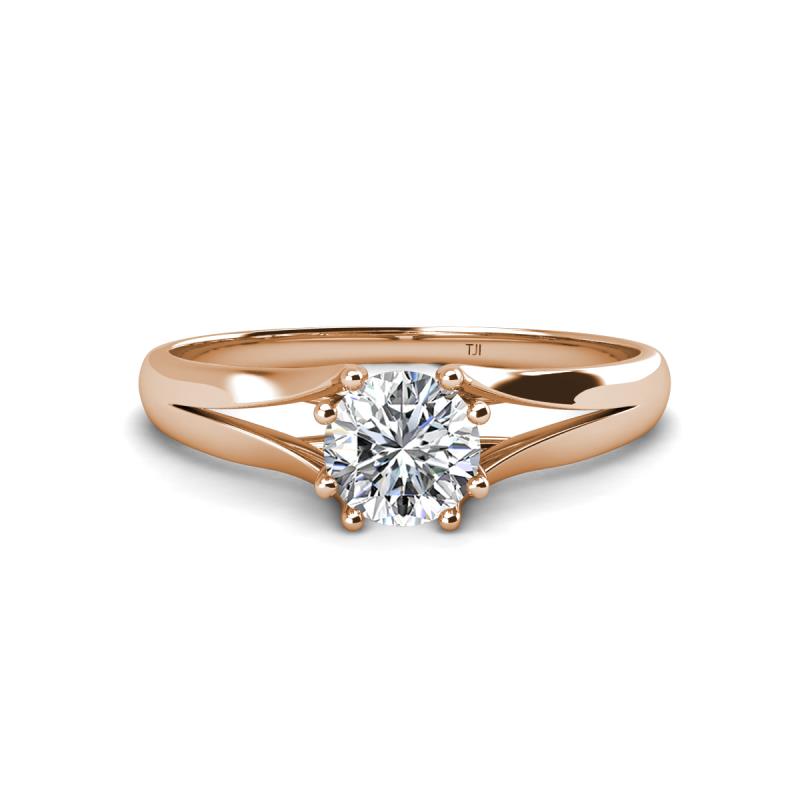 Flora IGI Certified 6.50 mm Round Diamond Solitaire Engagement Ring 