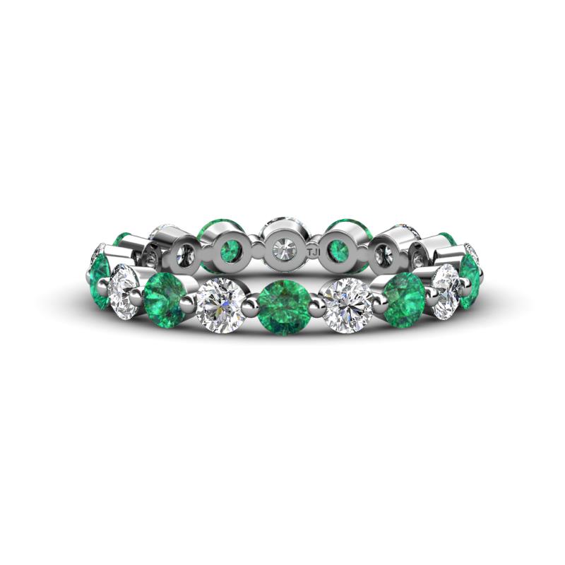 Valerie 3.50 mm Emerald and Diamond Eternity Band 