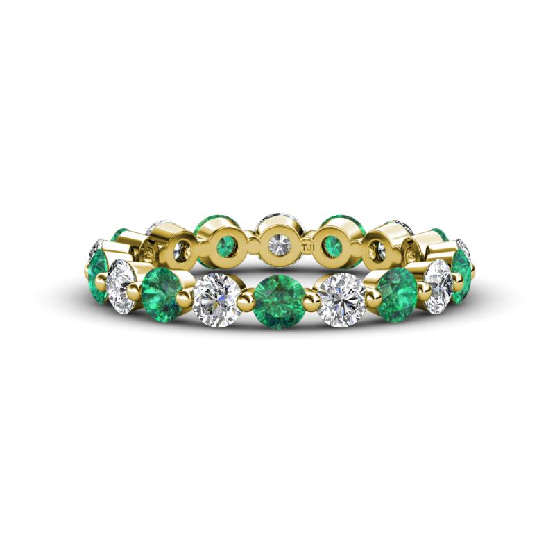 Valerie 3.50 mm Emerald and Diamond Eternity Band 