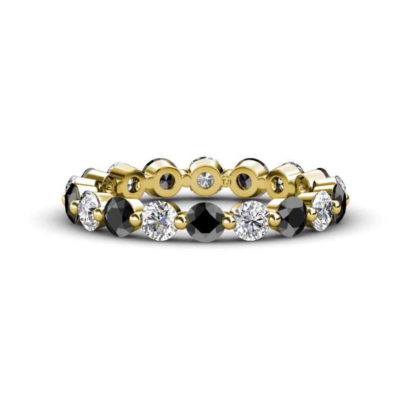 Valerie 3.50 mm Black and White Diamond Eternity Band 