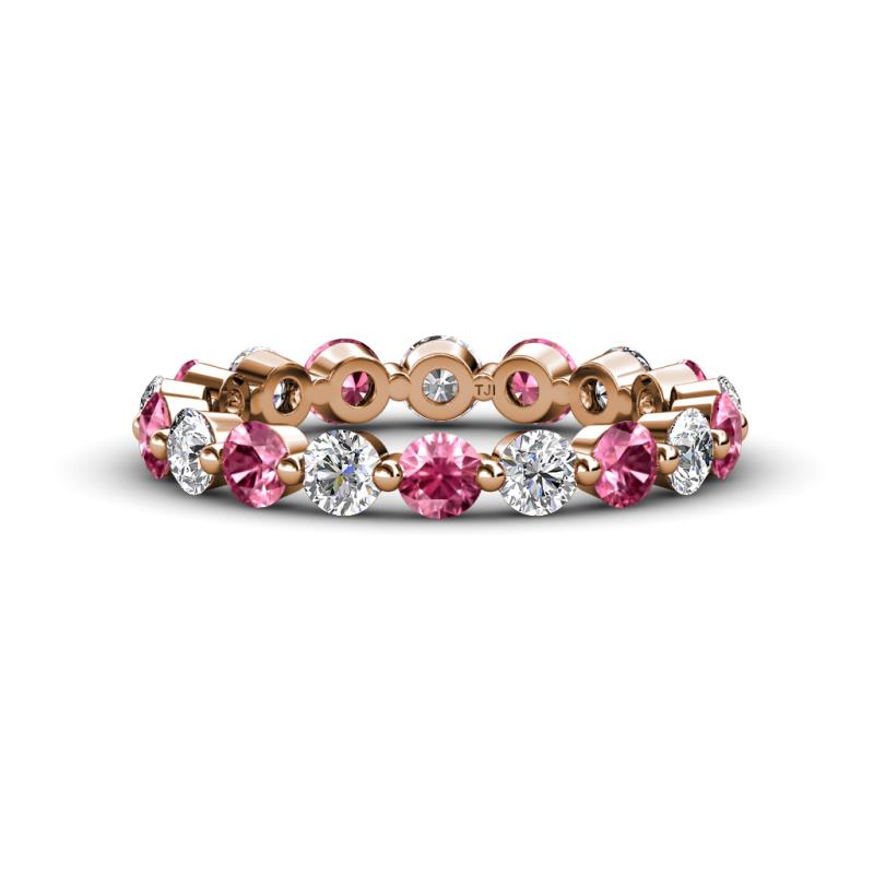Valerie 3.50 mm Pink Tourmaline and Lab Grown Diamond Eternity Band 