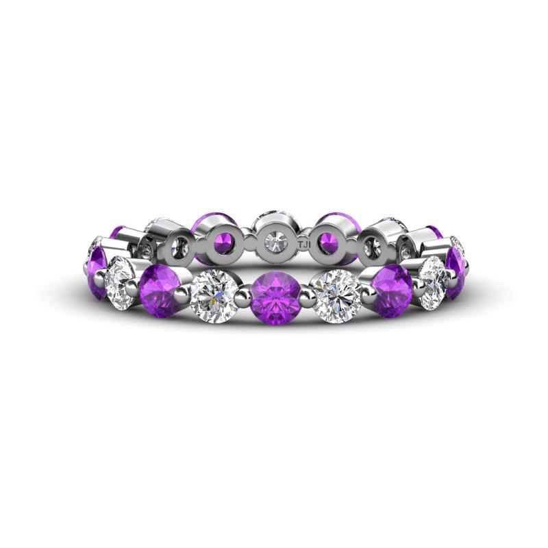 Valerie 3.50 mm Amethyst and Lab Grown Diamond Eternity Band 