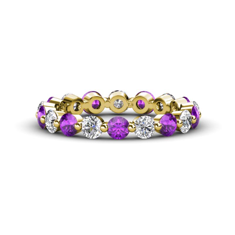 Valerie 3.50 mm Amethyst and Lab Grown Diamond Eternity Band 