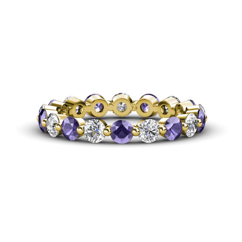 Valerie 3.50 mm Iolite and Lab Grown Diamond Eternity Band 