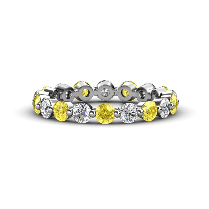 Valerie 3.50 mm Yellow Sapphire and Lab Grown Diamond Eternity Band 