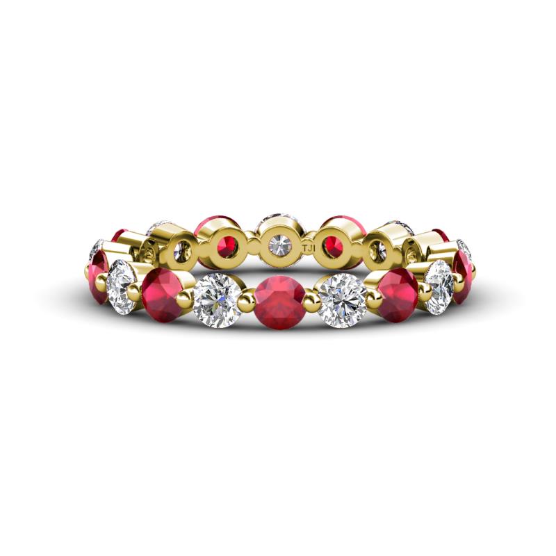 Valerie 3.50 mm Ruby and Lab Grown Diamond Eternity Band 