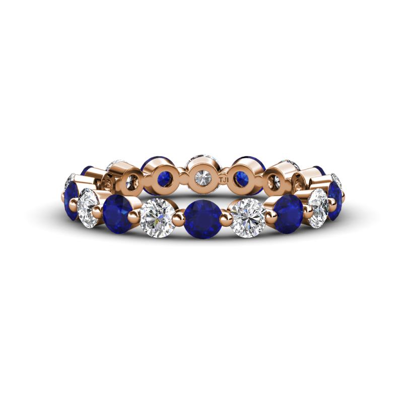 Valerie 3.50 mm Blue Sapphire and Lab Grown Diamond Eternity Band 