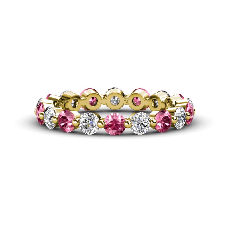 Valerie 3.50 mm Pink Tourmaline and Lab Grown Diamond Eternity Band 