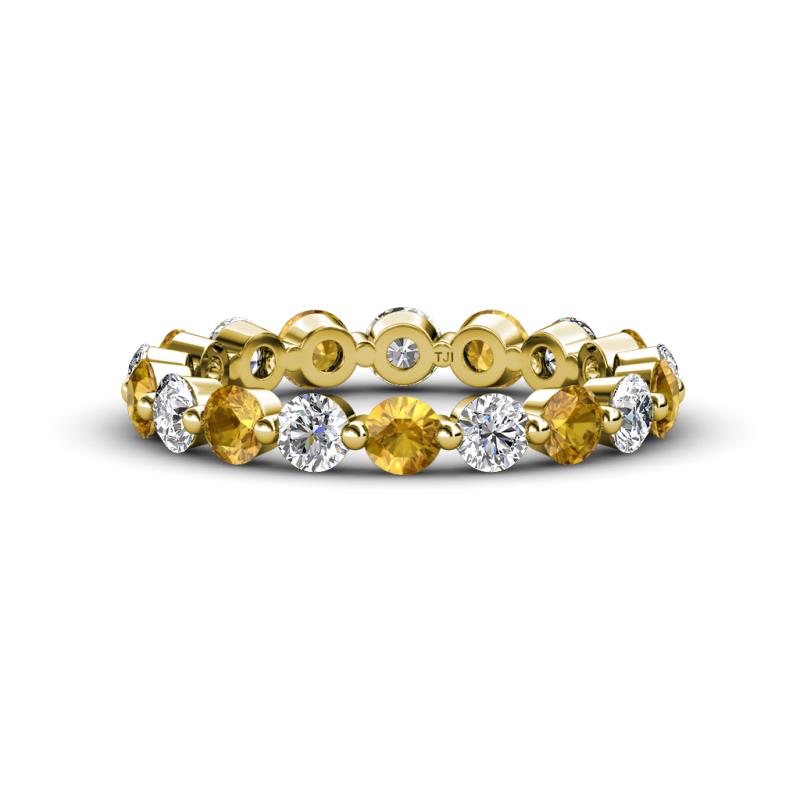 Valerie 3.50 mm Citrine and Lab Grown Diamond Eternity Band 