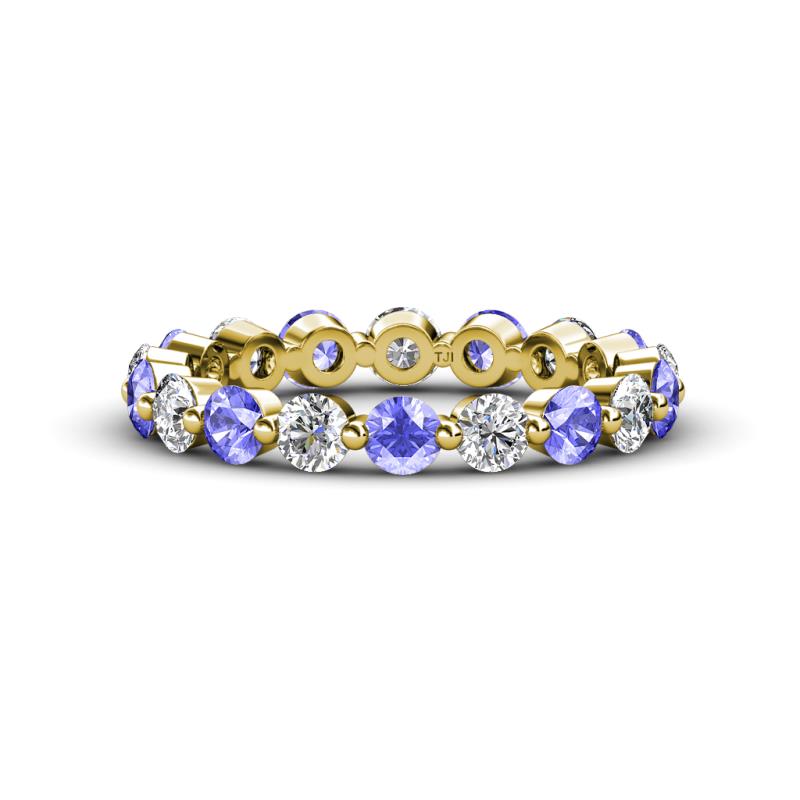 Valerie 3.50 mm Tanzanite and Forever One Moissanite Eternity Band 