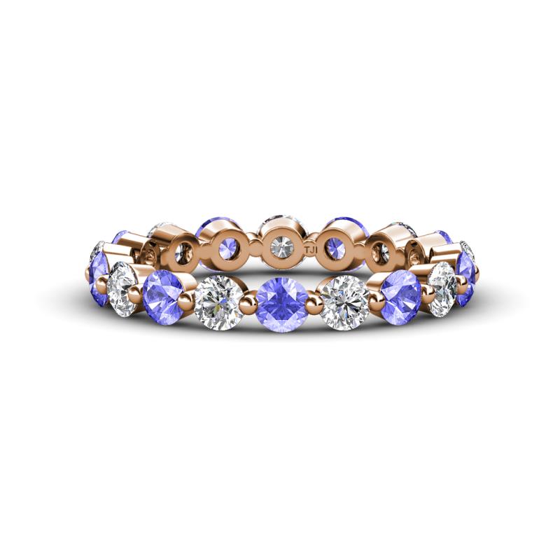 Valerie 3.50 mm Tanzanite and Forever One Moissanite Eternity Band 