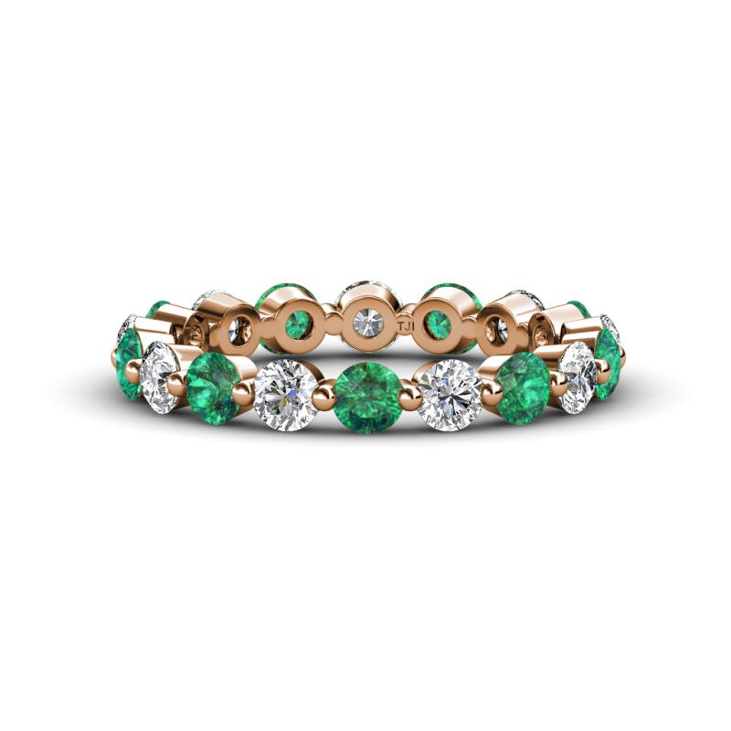 Valerie 3.50 mm Emerald and Forever One Moissanite Eternity Band 