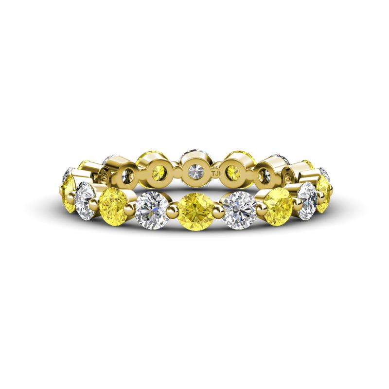 Valerie 3.50 mm Yellow Sapphire and Forever One Moissanite Eternity Band 