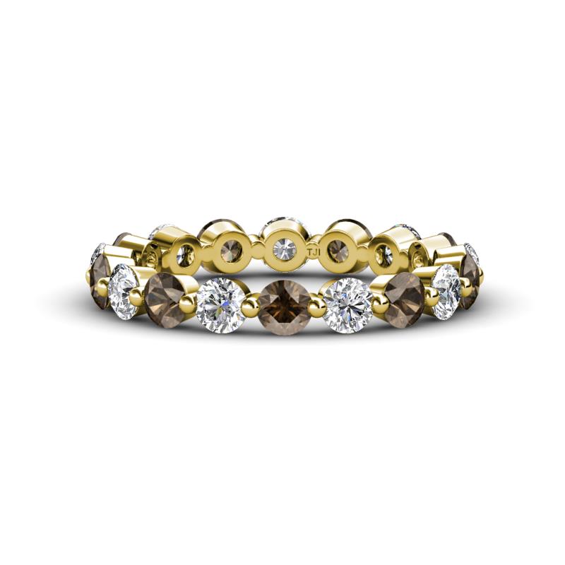 Valerie 3.50 mm Smoky Quartz and Forever One Moissanite Eternity Band 