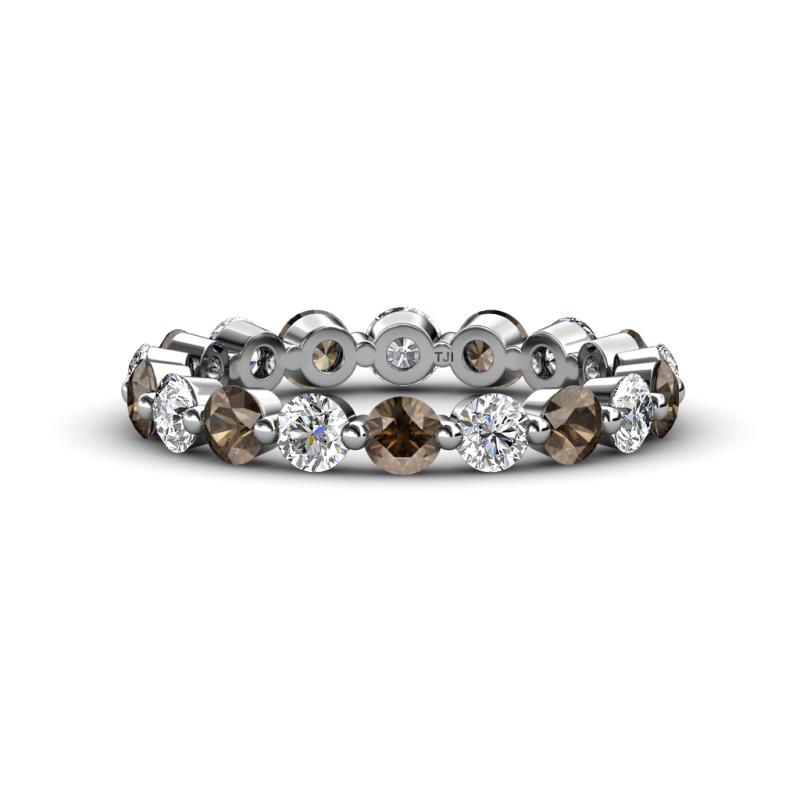 Valerie 3.50 mm Smoky Quartz and Forever One Moissanite Eternity Band 