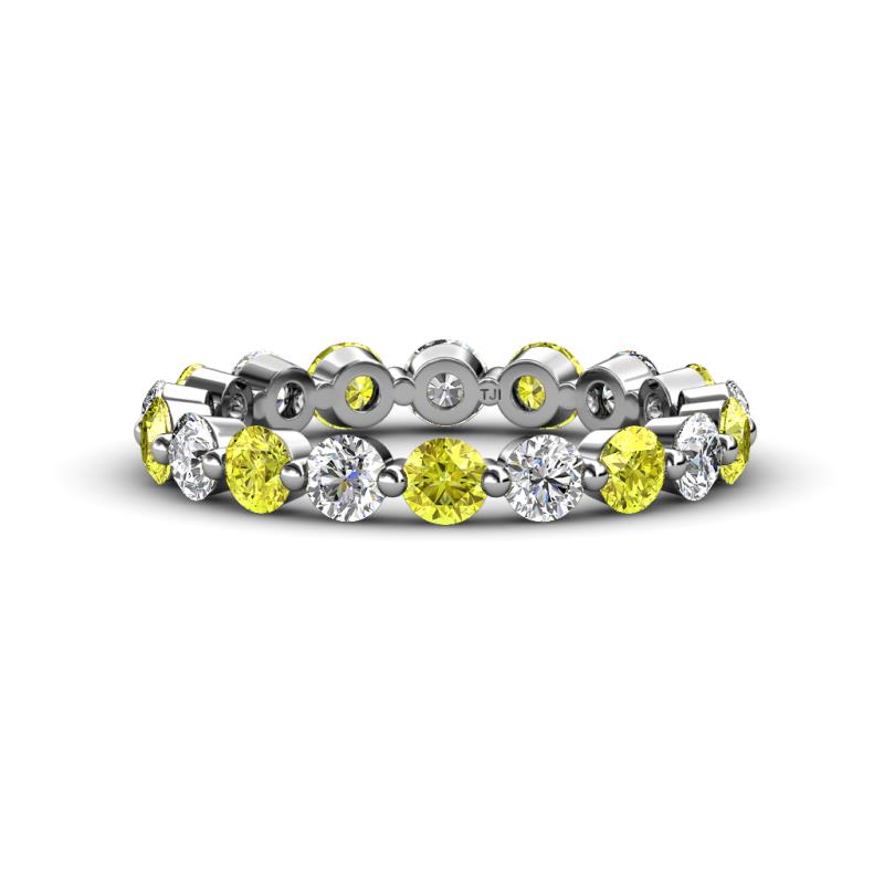 Valerie 3.50 mm Yellow Diamond and Forever One Moissanite Eternity Band 