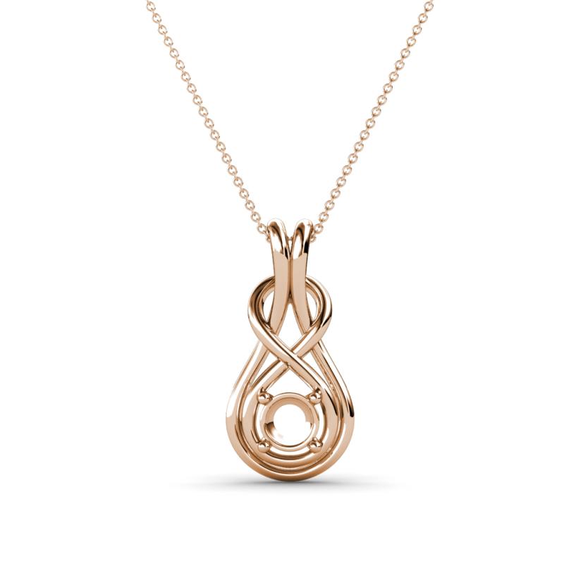 Amanda Semi Mount Solitaire Infinity Love Knot Pendant Necklace Setting 