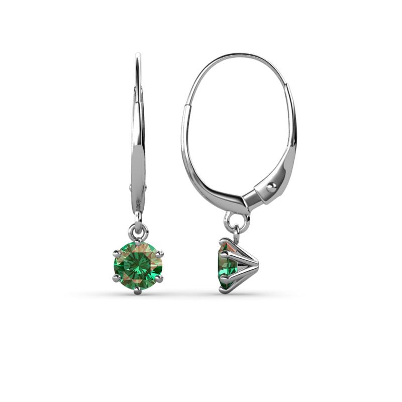 Calla Lab Created Alexandrite (4mm) Solitaire Dangling Earrings 