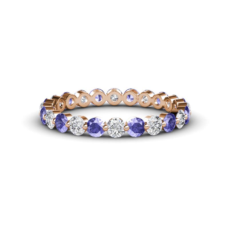 Valerie 3.00 mm Tanzanite and Forever One Moissanite Eternity Band 