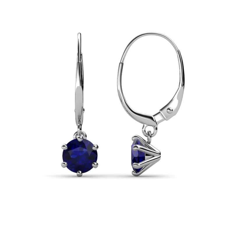 Calla Blue Sapphire (5mm) Solitaire Dangling Earrings 
